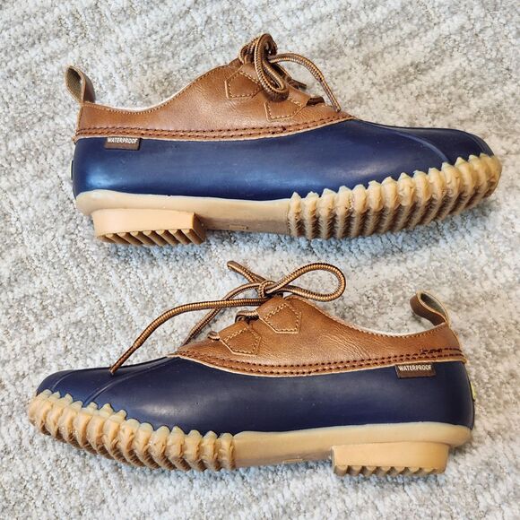 JBU by Jambu women's Glenda waterproof duck boot low top brown blue size 7 - Picture 6 of 10